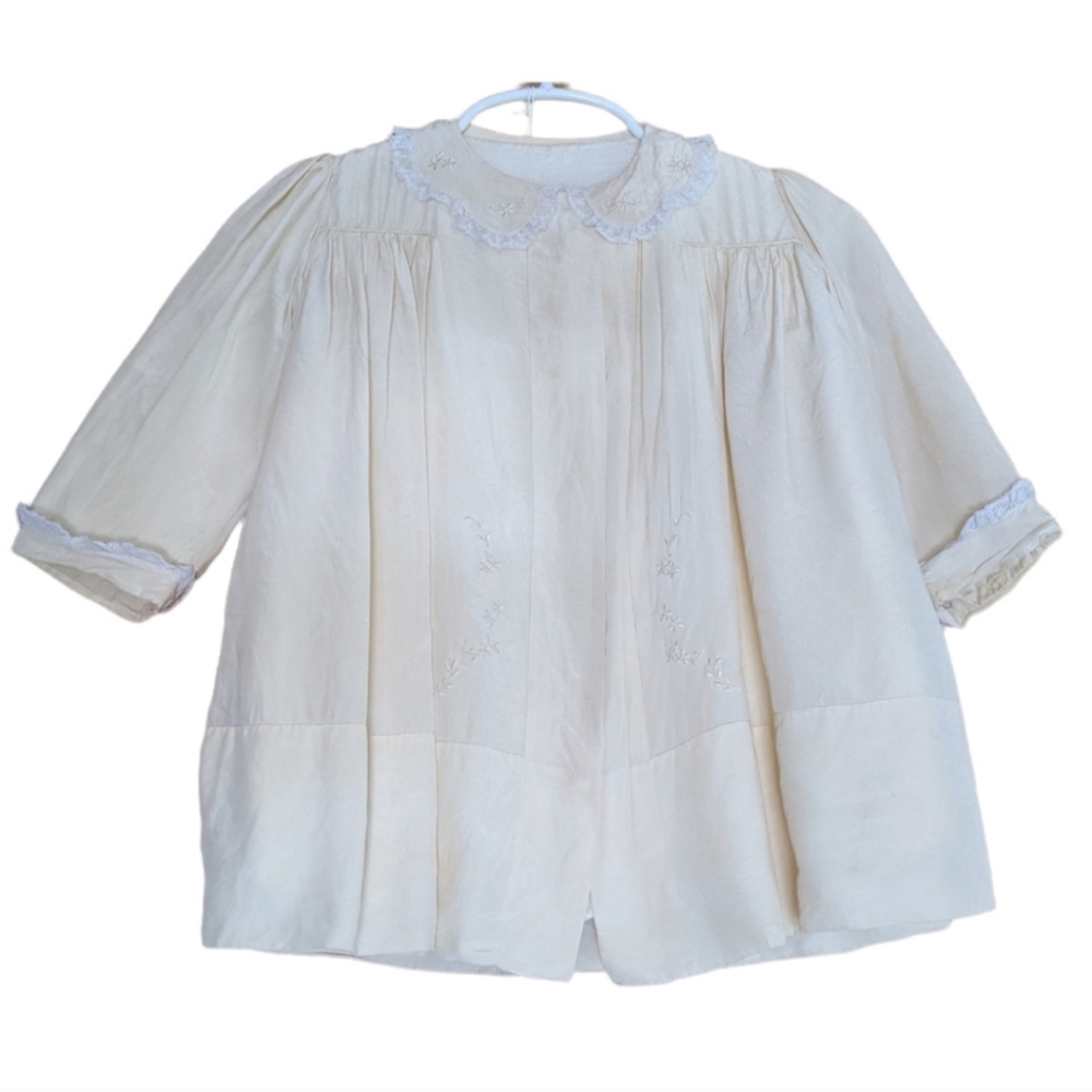 Vintage 1930s cream baby toddler baptismal dress bolero 9-12 months